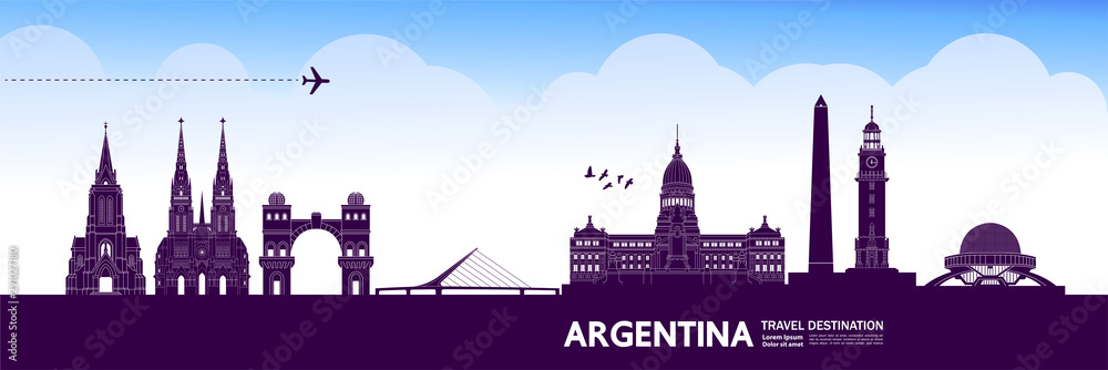 Argentina travel destination grand vector illustration.