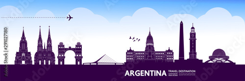 Argentina travel destination grand vector illustration.