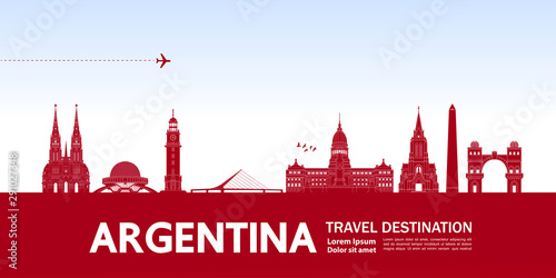 Argentina travel destination grand vector illustration.