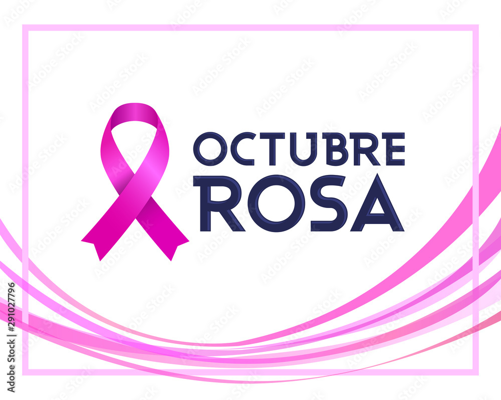 Octubre Rosa, Pink October Spanish Text, Breast Cancer Awareness Month design. Octubre Rosa, Pink October Spanish Text, Breast Cancer Awareness Month design.