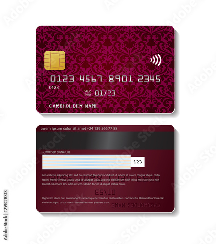 vector illustration of bank credit cards on grey background