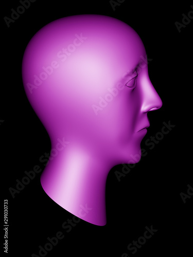 The geometry of a head. 3D Illustration.