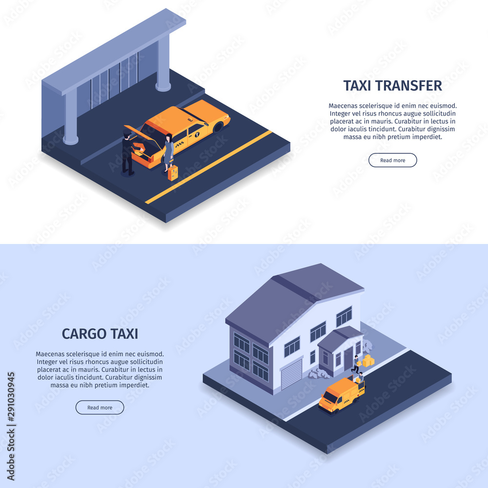 Taxi Transfer Horizontal Banners Taxi Transfer Horizontal Banners