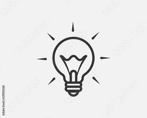 Light bulb icon vector. Llightbulb idea logo concept. Lamp electricity icons web design element. Led lights isolated silhouette.