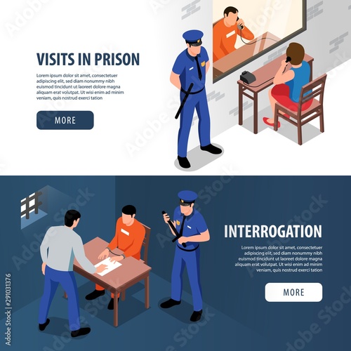 Prison Isometric Banners
