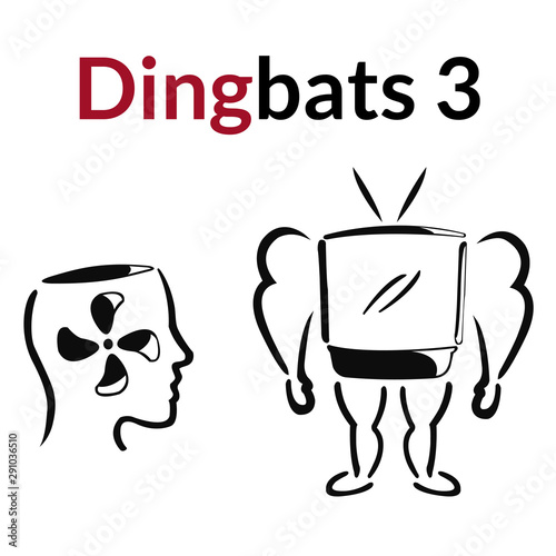 Illustration of two Dingbats in a surrealism style.
