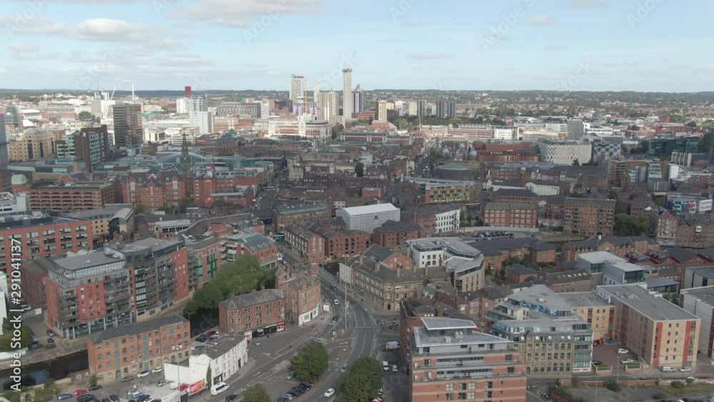 General view of Brewery Wharf. Aerial Drone Leeds City Centre, West Yorkshire General view of Brewery Wharf. Aerial Drone Leeds City Centre, West Yorkshire