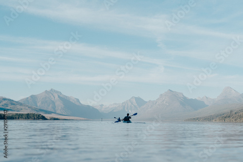 Kayaking on lake McDonald in Glacier National Park