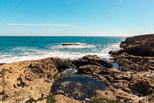 Waves of the sea, beach in Cascais, Portugal