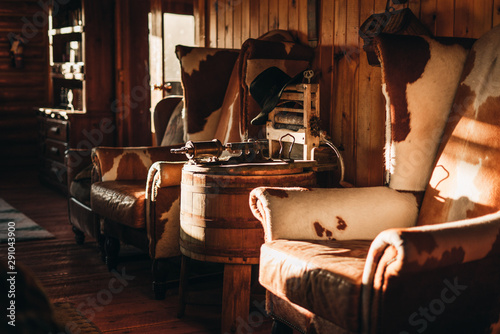 Mountain Lodge at sunset