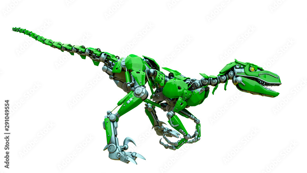 Fototapeta premium velociraptor robot ready to attack