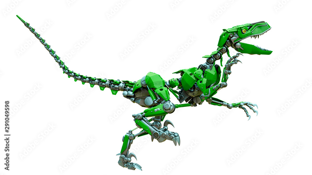 Fototapeta premium velociraptor robot running