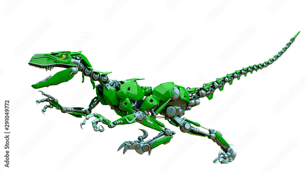 Obraz premium velociraptor robot doing a fast run