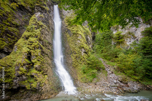 Spectacular upper waterfall on Liechtensteinklamm gorge in Austria,Europe
