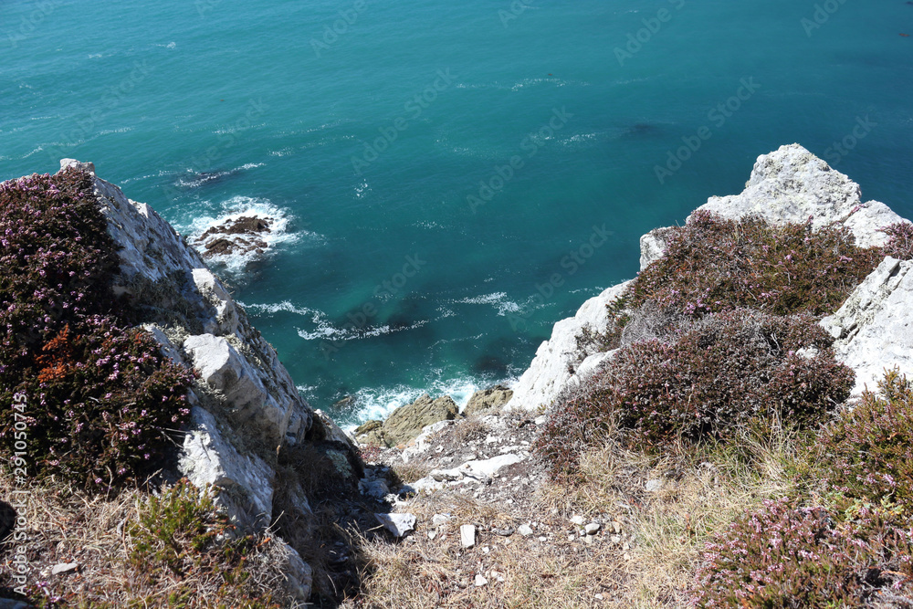 White cliffs on turquoise sea