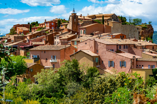 Roussillon, small Provensal town with  large ochre deposits, located within borders of Natural Regional Park of Luberon photo