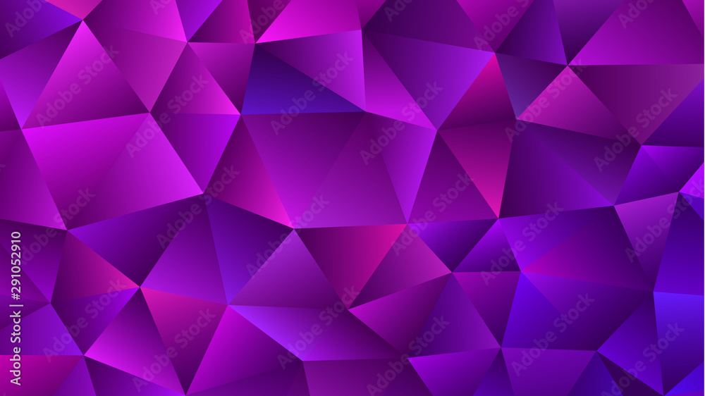 Amethyst Low Poly Backdrop. Trendy Violet Triangle Amethyst Low Poly Backdrop. Trendy Violet Triangle