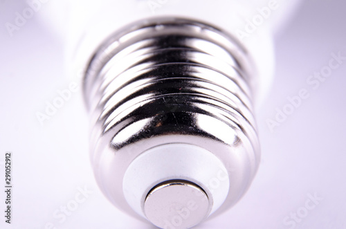 Close up macro high key photo or photography of a LED light bulb
