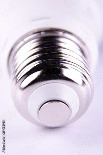 Close up macro high key photo or photography of a LED light bulb