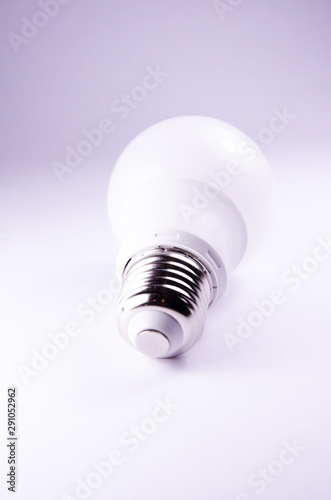 Close up macro high key photo or photography of a LED light bulb