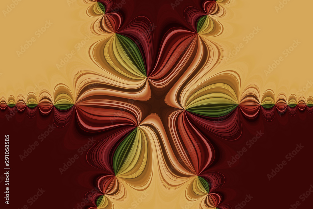 Multicolored curved lines in flower shape, abstract fantasy background, seamless pattern Multicolored curved lines in flower shape, abstract fantasy background, seamless pattern