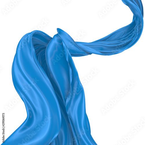 Abstract background of colored wavy silk or satin on white background. 3d rendering image.
