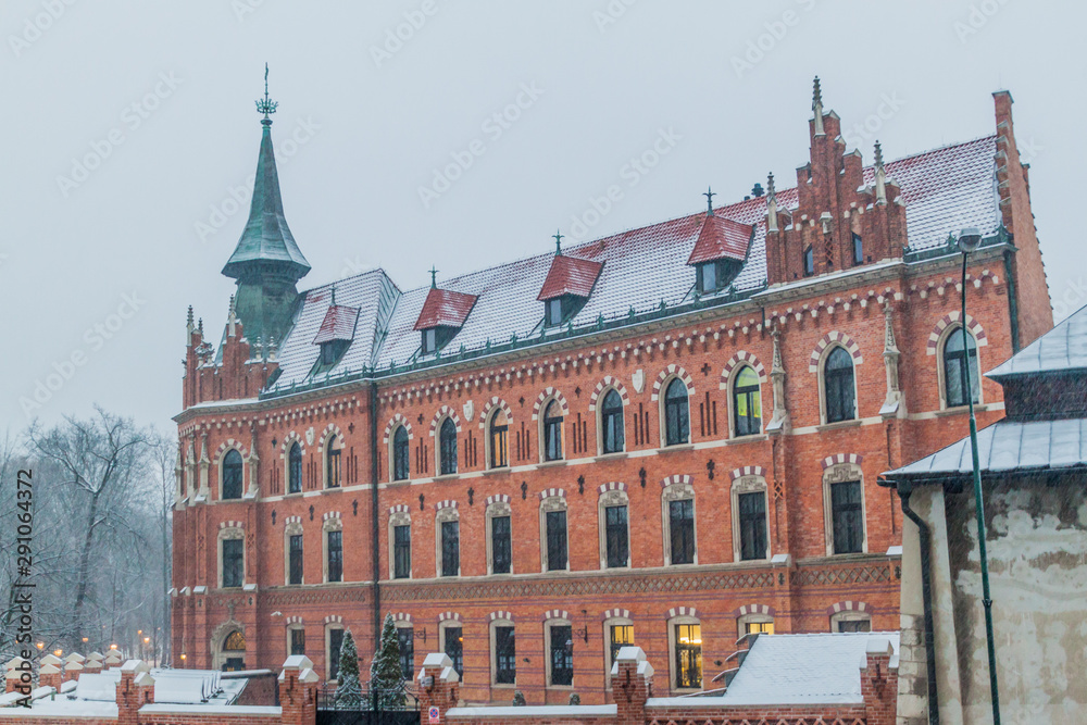 Fototapeta premium Winter view of Wawel castle in Krakow, Poland