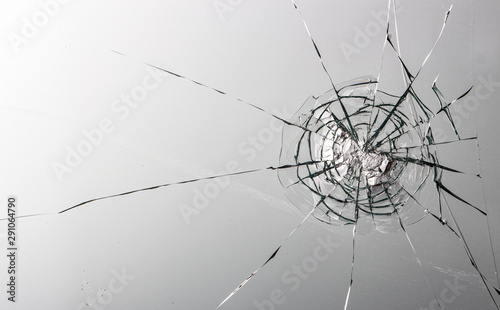 Cracked glass on a white background texture