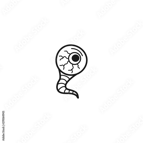 Hand drawn Eye isolated on a white. Sketch. Halloween concept. Vector illustration.