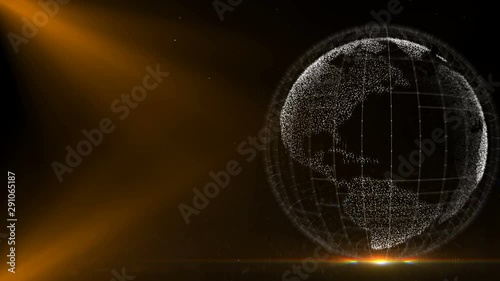 Worldwide business background for user text planet earth rotating night globe