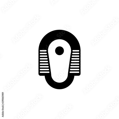 Squat toilet seat icon, asian traditional toilet bathroom style.