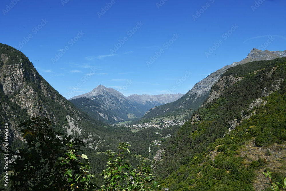 View of Brusson from the Castle di Granes, Valle d`Aosta