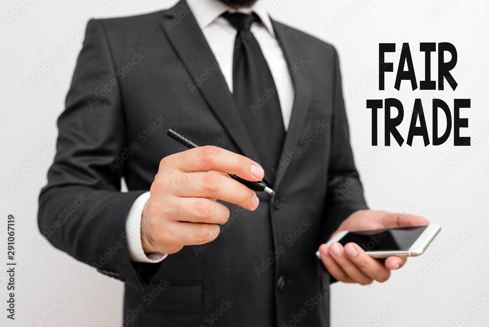 Word writing text Fair Trade. Business photo showcasing Small increase by a analysisufacturer what they paid to a producer Word writing text Fair Trade. Business photo showcasing Small increase by a analysisufacturer what they paid to a producer