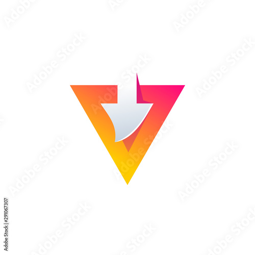 Free Download letter V arrow logo design vector illustration - GFXLoad