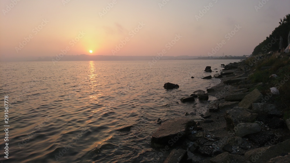 sunset over the sea sunset over the sea