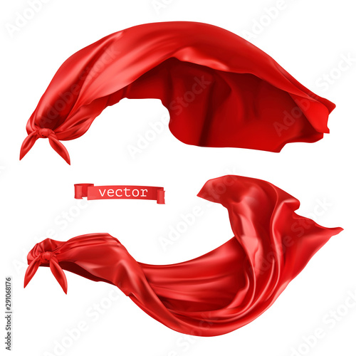 Superhero, red cape. 3d realistic vector photo