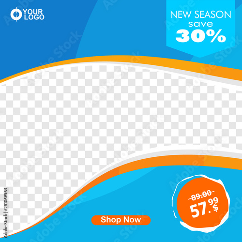 instagram social media square banner template. Eps 10