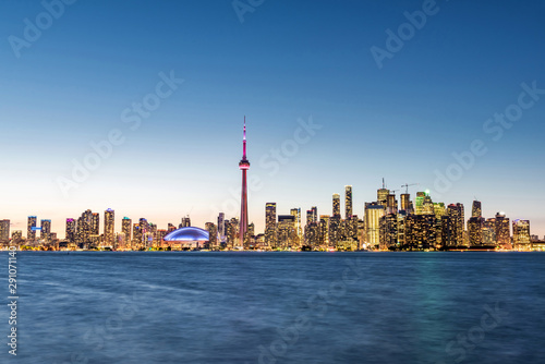 Toronto city skyline at night, Ontario, Canada