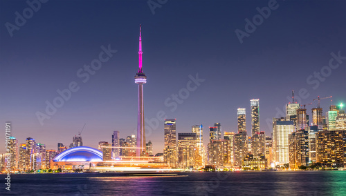 Photography Toronto city skyline at night, Ontario, Canada