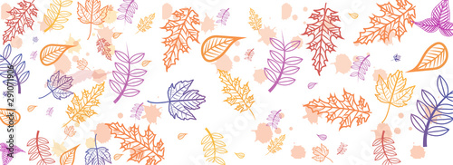 Autumn seasonals postes with autumn leaves and floral elements in fall colors.Autumn greetings cards perfect for prints,flyers,banners,invitations,promotions and more.Vector autumn illustration set.
