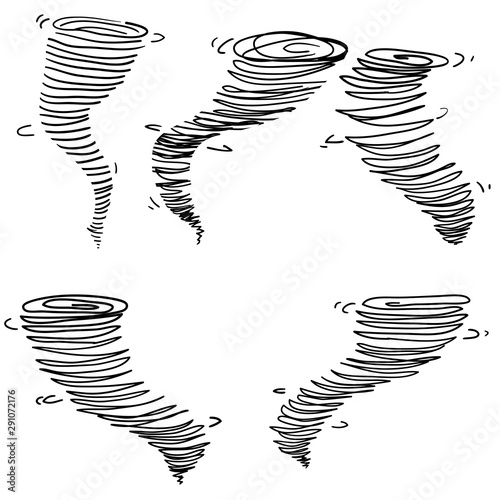 doodle tornado illustration vector isolated on white