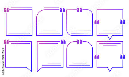 Quote blank template, Design elements, Creative quote text frame - stock vector