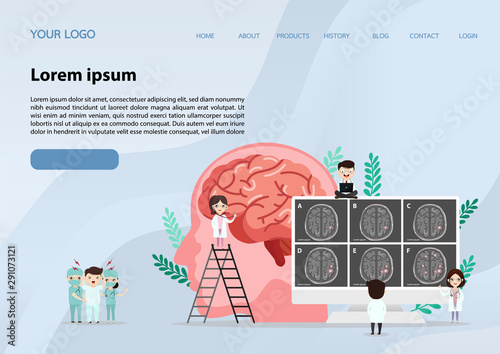 Scientific medical illustration of human brain stroke illustration