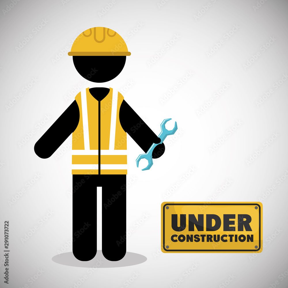 worker under construction place vector illustration worker under construction place vector illustration
