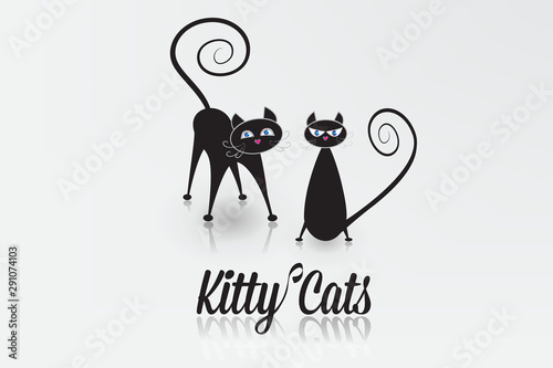 Kitty Cats Logo Vector 