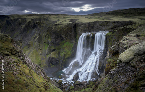 Fagrifoss waterfall in Iceland in the Summer