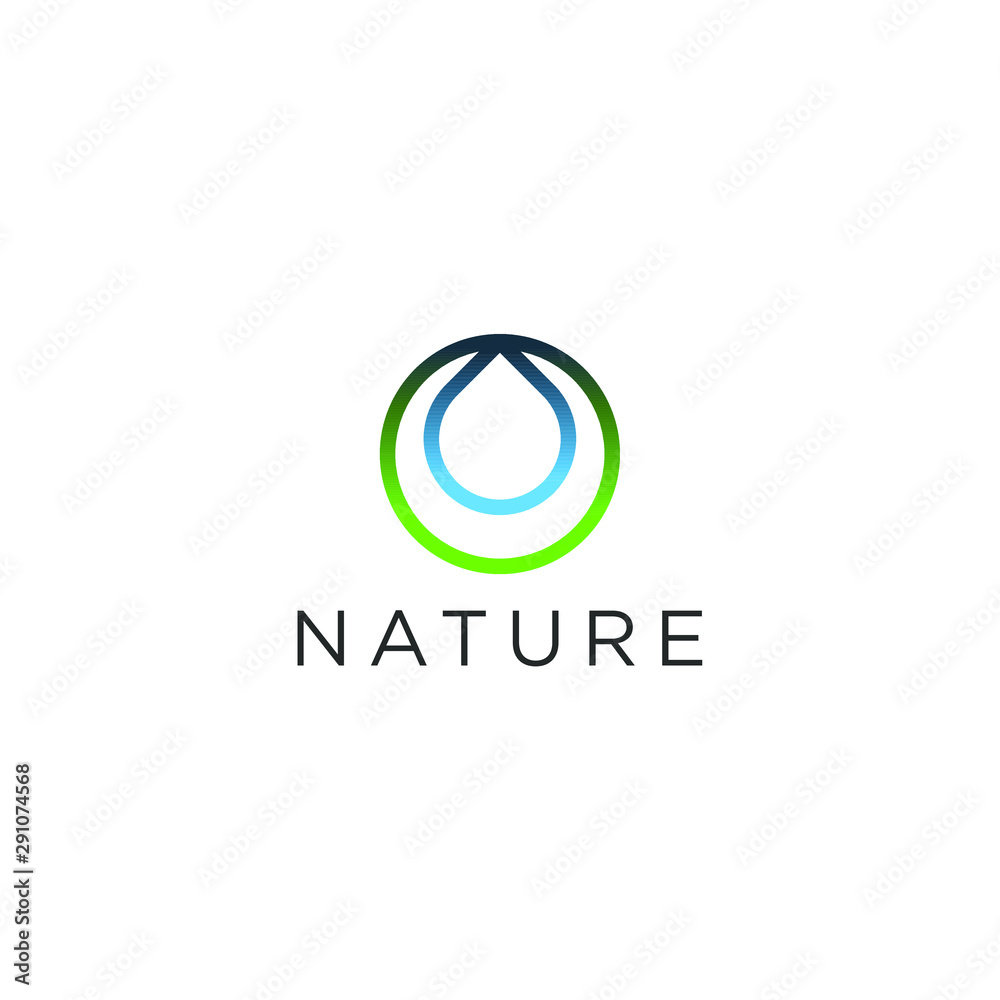 Nature drip water logo modern design