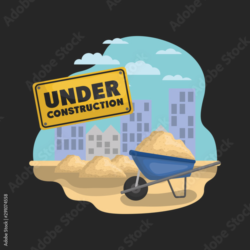 worker under construction place vector illustration photo