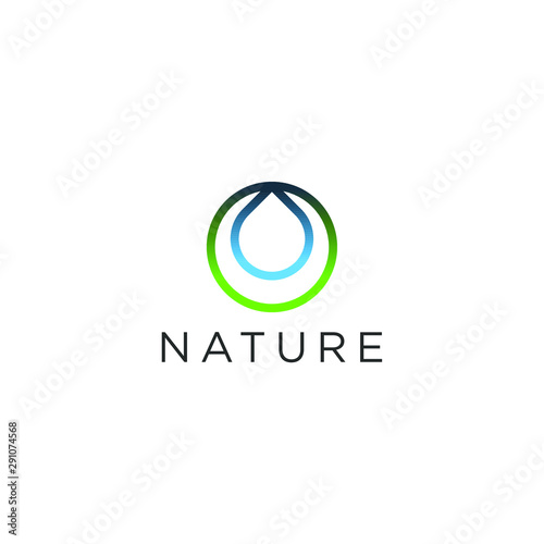 Nature drip water logo modern design