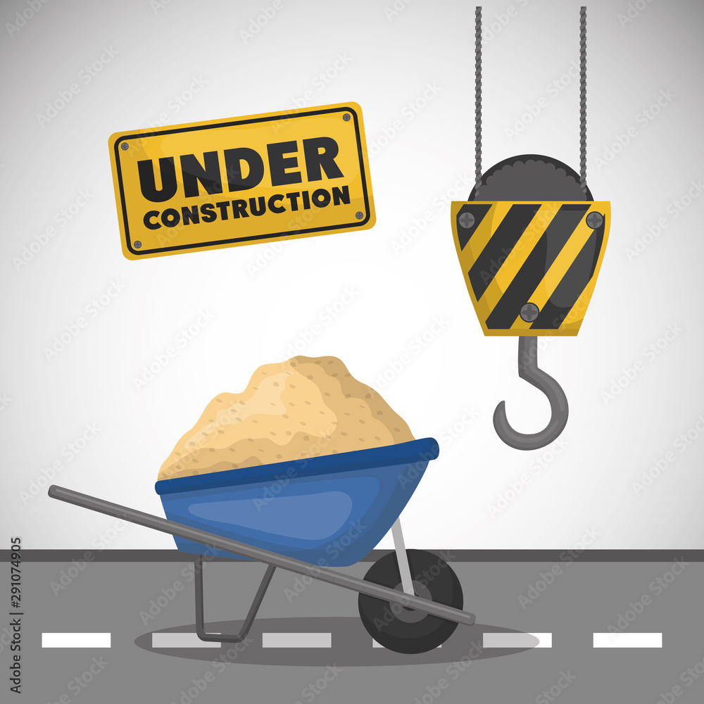 worker under construction place vector illustration worker under construction place vector illustration
